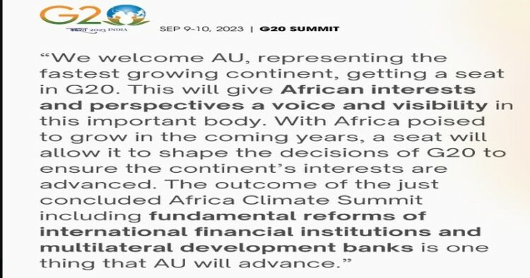 African Union's inclusion in G20