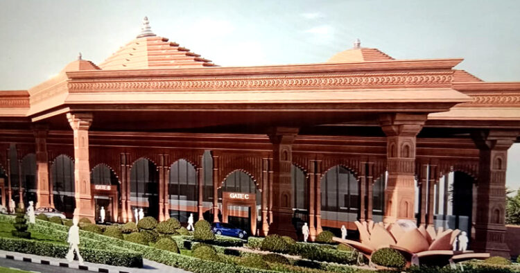 A 3D view of the  Maryada Purushottam Shri Ram International Airport