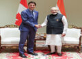 Prime Minister Narendra Modi meets Canadian PM Justin Trudeau on the sidelines of the G20 Summit, in New Delhi on Sunday. (ANI Photo)