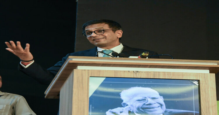 Chief Justice of India (CJI) Justice DY Chandrachud addresses a gathering