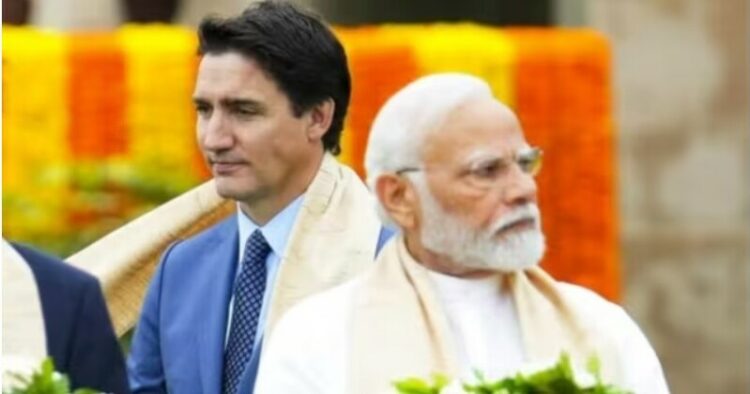 (Left) Canadian PM Justin Trudeau (Right) PM Narendra Modi