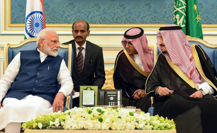 Left: PM Narendra Modi (India), Right Crown Prince Mohammed Bin Salman (Saudi Arabia)