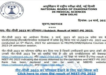 Notice of NEET PG 2023 Result