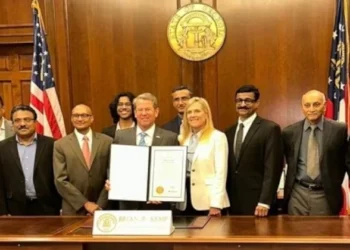 Georgia Governor Brian Kemp with members of Coalition of Hindus of North America (CoHNA)