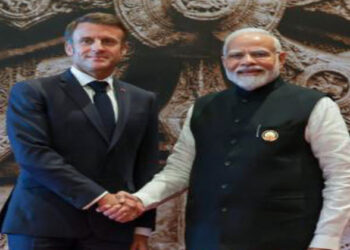 Prime Minister Narendra Modi meets French President Emmanuel Macron