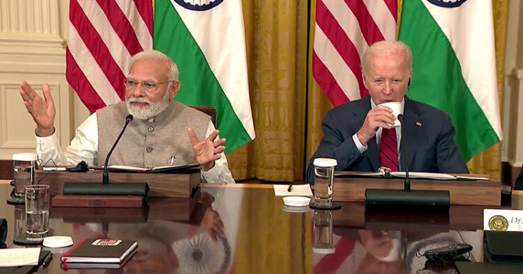 (Left) Prime Minister Narendra Modi (Right) United States President Joe Biden