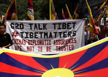 Tibetan Community leaders protesting in New Delhi (Majnu Ka Tila)