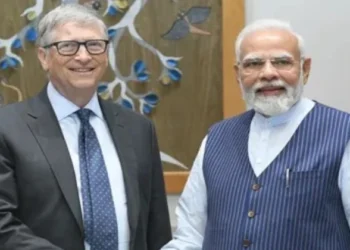 Microsoft founder Bill Gates with Prime Minister Narendra Modi