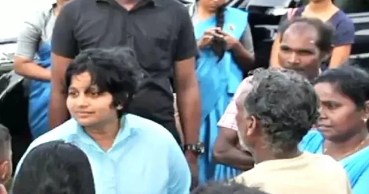 Udayakala in the video, woman identified as Duwaraka the daughter of the late LTTE leader Prabhakaran