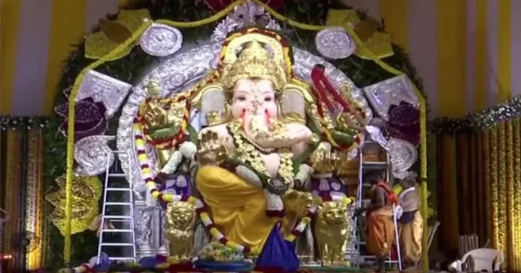 Idol of Bhagwan Ganesh adorned with 69kg of gold and 336kg of silver in Mumbai