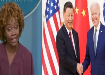 White House Press Secretary Karine Jean Pierre (Left), Chinese President Xi Jinping with US President Joe Biden (Right)