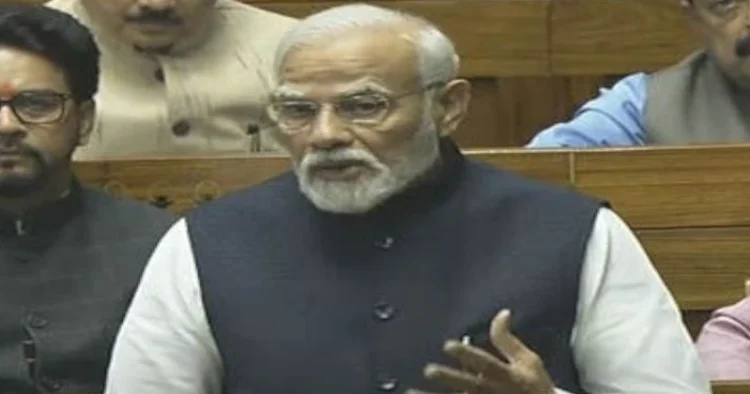 Prime Minister Narendra Modi speaking in Lok Sabha