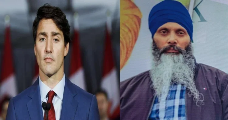 Canadian PM Justin Trudeau (Left), Killed Khalistani operative Hardeep Nijjar (Right)
