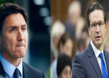 Canadian PM Justin Trudeau (Left), Opposition Conservative Party leader Pierre Poilievre (Right)