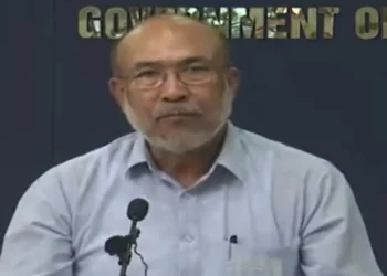 Manipur Chief Minister N Biren Singh, addressing the Press Conference