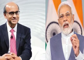 Tharman Shanmugaratnam (Left), Prime Minister Narendra Modi (Right)