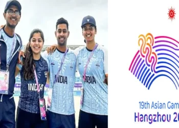 Indian team of Anush Agarwalla, Hriday Vipul, Divyakriti and Sudipti Hajela at 19th Asian Games, Hangzhou