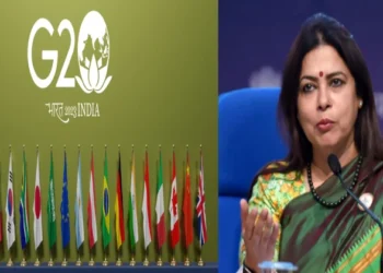 External Affairs Minister of State Meenakshi Lekhi (Right)