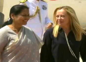 Union Minister of State for Agriculture and Farmers' Welfare Shobha Karandlaje and Italian Prime Minister Giorgia Meloni