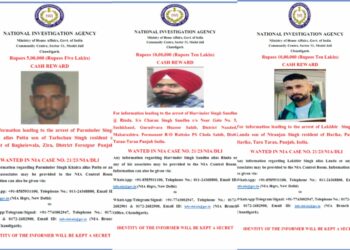 Details of the Khalistani supporters as issued by NIA (X)