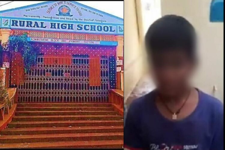 Methodist Rural High School (MRHS) has been accused of forcing minor Hindu students to observe Christian religious practices without the consent of their family members (L) and the minor victim (R) (YouTube and Organiser)