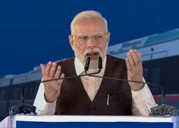 Prime Minister Narendra Modi addresses the public after inaugurating the priority section of Delhi-Ghaziabad-Meerut RRTS Corridor, at Sahibabad