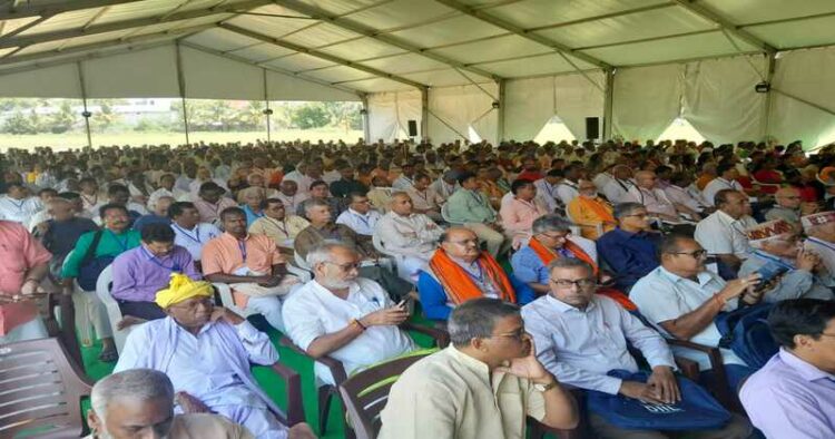 Akhil Bhartiya Vanvasi Kalyan Ashram members at a gathering