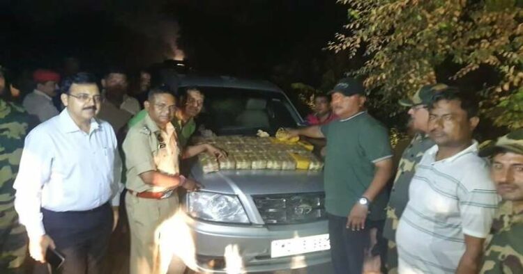 Assam police and BSF seized a huge amount of contraband drugs