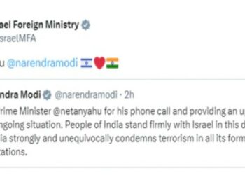 India extends support to Israel