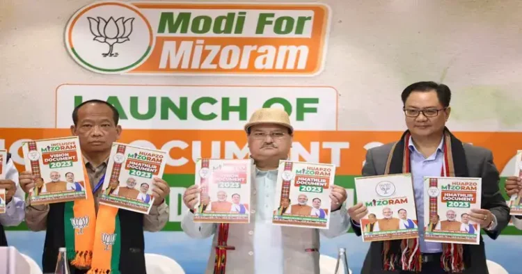 BJP Chief JP Nadda releases poll manifesto for Mizoram