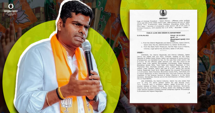 Tamil Nadu Government files hate speech case against TN BJP President K Annamalai