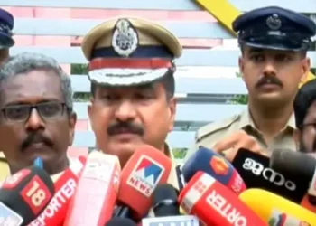 Kerala DGP Shaik Darvesh Saheb briefing the reporters about the multiple blasts