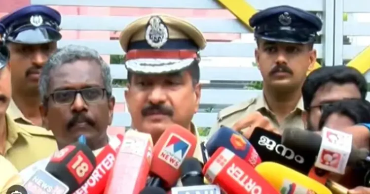 Kerala DGP Shaik Darvesh Saheb briefing the reporters about the multiple blasts