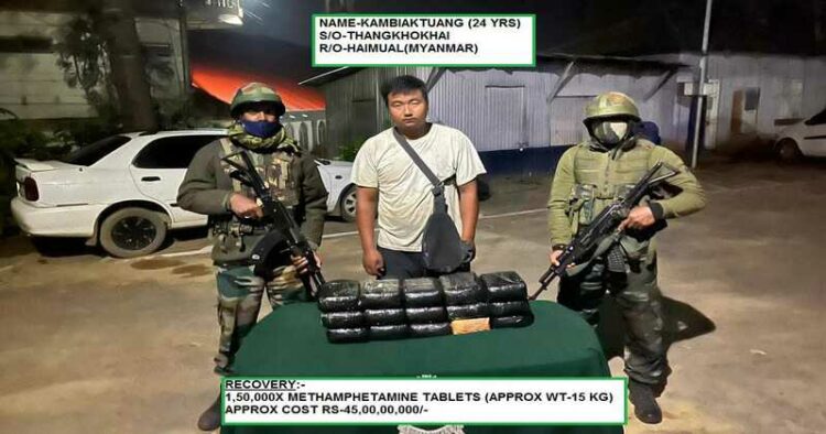 Drug smuggler from Myanmar with Rs 45 crores drugs arrested
