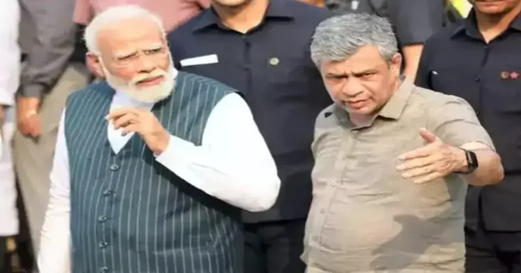 (Left) PM Modi (Right)Railway Minister Ashwini Vaishnaw