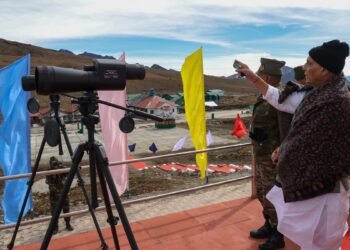 Indian Defence Minister Rajnath Singh at Tawang, Arunachal Pradesh