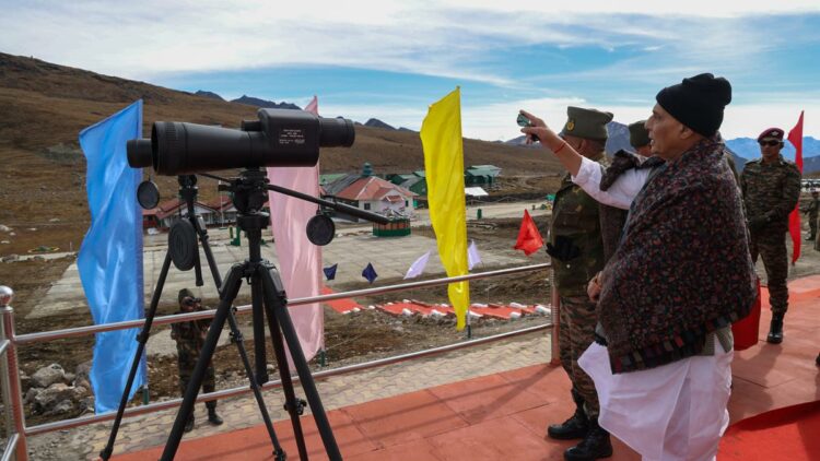 Indian Defence Minister Rajnath Singh at Tawang, Arunachal Pradesh