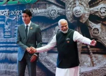 Left: Prime Minister of Canada (Justin Trudeau), Right: PM Narendra Modi (India)