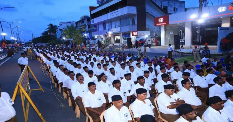 Puducherry unit of RSS assembled after a rally on October 29