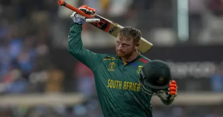 South African cricketer Heinrich Klaasen acknowledges the crowd's appreciation for his match winning knock