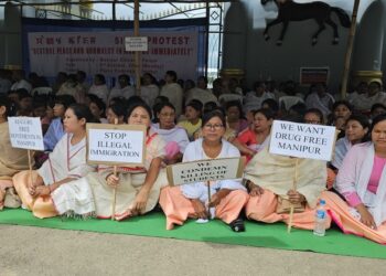 Manipur Citizen Forum stage sit in protest