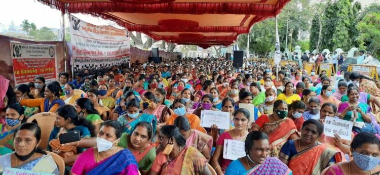 Teachers Protest in Tamil Nadu for equal pay