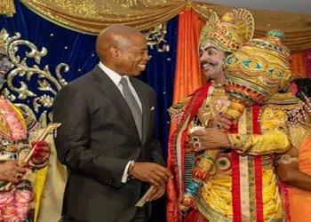 New York City Mayor Eric Adams, celebrates Diwali with the Hindu Community