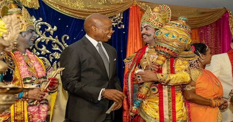 New York City Mayor Eric Adams, celebrates Diwali with the Hindu Community
