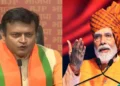 BJP leader Ajay Alok (Left), Prime Minister Narendra Modi (Right)