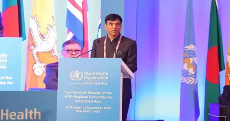 Union Health Minister Mansukh Mandaviya, addressing the event