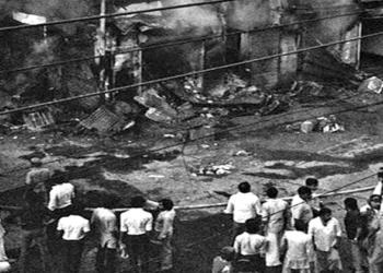 Sikh shops and establishments  targeted and burnt in Delhi during Anti-Sikh riots in 1984 (Source: World Asia)