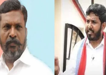 VCK Leader, Thol. Thirumavalavan (Left), Aloor Sha Navas VCK spokesperson (Right)