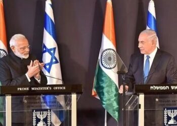 Indian PM Narendra Modi with the PM of Israel Benjamin Netanyahu (SwarajyaMag)
