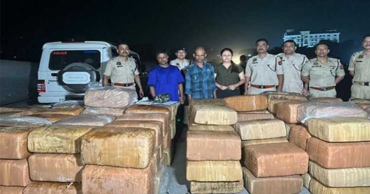 Guwahati City Police seizes over 2600 Kg of ganja from oil tanker